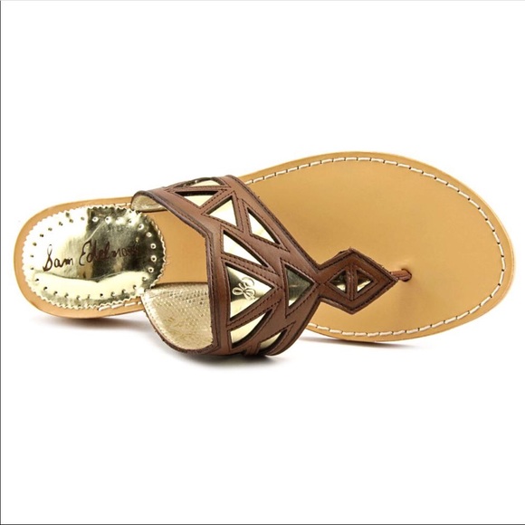 Sam Edelman Shoes - SAM EDELMAN GOLD & LEATHER TREVA SANDALS